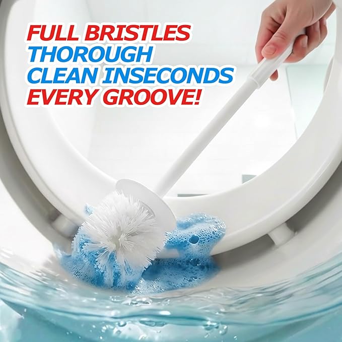 4Pack Toilet Bowl Brush and Holder Set - Toilet Scrubber Brush,Cleaning Brush,Bathroom Decor,Household Essentials,Cleaning Supplies,Home Essentials,White