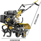 BLUBERY Tiller Cultivator,20” Heavy Duty Front Tine Tiller 3.0 HP & 4 Stroke 18 Sets of Blades,Suitable for Gardens and lawns,Digging, Reclamation,Root Removal, Weeds, Soil Cultivator etc