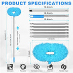 Storystore Ceiling Fan Cleaner Duster - Adjustable Duster with Extension Pole,Dusters for Cleaning Fan Blade, Walls and Cobweb (7FT/Blue)