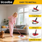 Spin Mop Replacement Heads Compatible with Ocedar EasyWring 1-Tank System, Duster Mop Head for Ocedar, 6 Pack Spin Mop Refills, 2 Pack Chenille Mop Pads, 1 Mop Base for deep Cleaning