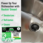 Rockin' Green Deep Cleaning and Deodorizing Tablets for Dishwashers, Washing Machines, and Garbage Disposals, Removes Odor and Residue (Garbage Disposal Cleaning Tablets, 8 Pack)