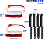 Scrub Brush - 6 Pack, Scrub Brushes for Cleaning, Heavy-Duty Scrub Brush, Stiff Bristles Cleaning Brush, for Kitchen, Bathtub, Floor and Wall Surfaces, Red