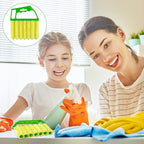 Geiserailie 2 Pcs Window Venetian Blind Cleaner Duster Tool Washable 7 Fingers Dusting Cleaner and Air Vent Shutter Brush Blinds Air Conditioner Fan Duster Dirt Housekeeping Tool (Blue Green)