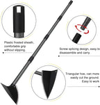 SANDEGOO Hoe Garden Tool,48 Inch Garden Hoe Triangle Gardening Hoe with Sharp Blade for Digging,Weeding,Cutting and Loosing Soil,Adjustable Length Metal Handle (4 FT)