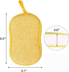 Multipurpose Kitchen Scrub Sponges, Heavy Duty Cleaning Non-Scratch Scrub Sponge, Reusable Microfiber Sponge for Household Cleaning, Six Color Packaging (6pcs)