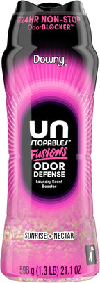 Downy Unstopables Fusions Odor Defense In-Wash Laundry Scent Booster Beads, Sunrise + Nectar Scent, 21.1 OZ, 2-in-1 Laundry Beads for Odor Defense