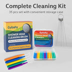 Shower Head Cleaning Brushes, 35 PCS Multi-Size Nozzle Cleaner Tool with Storage Case, Shower Head Cleaner Picks for Unclogging Small Holes, Bathroom, Faucets & Spray Nozzles(Multi Color)