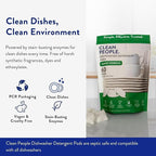 The Clean People Dishwasher Pods - Cuts Grease & Rinses Sparkling Clean - Residue-Free - Phosphate Free Dishwashing Pods (120 Count, Lemon Verbena)