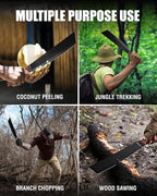 Mossy Oak 19" Machete with Oxford Sheath, Sharp Heavy Duty Machete with Ergonomic Walnut Handle for Bushcraft, Outdoor Hunting, Garden Cutting Trees and Yard Work