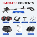 Upgraded Cordless Electric Tiller for Gardening, Total 8.0Ah Battery Powered Mini Cultivator with 2×4.0AH Batteries, 9" Width, 6.6" Depth, 48 Steel Tines Rototiller for Soil Cultivation