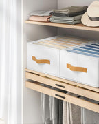 DIMJ Large Wardrobe Clothes Organizer - 8 Packs Fabric Closet Storage Organizer with Handles, Foldable Closet Organizers Dividers for Clothing Jeans Pants Sweater T-shirt