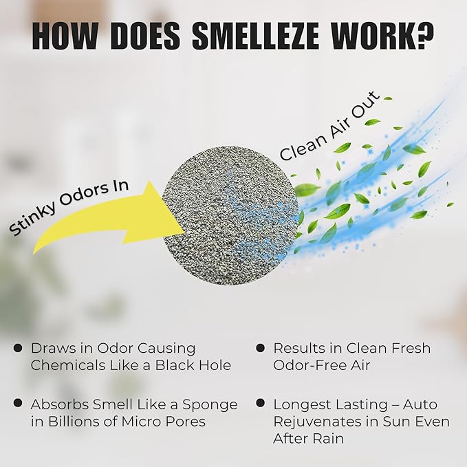 SMELLEZE Reusable Laundry Smell Removal Deodorizer Pouch: Removes Clothing Stink Without Scents