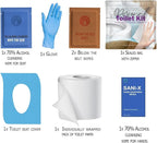 pH Advantage 3 x Personal Toilet Kit | Public Restroom Kit | Toilet Paper, Toilet Seat Cover, Butt Wipes, Cleansing Wipes (Light Blue Figures/Red and Blue Figures/Clean Wipe)