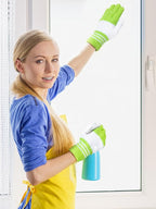 Patelai 3 Pairs Microfiber Plant Dusting Gloves Leaf Cleaning Gloves for Indoor Plants, Blinds, Furniture, House (Yellow,Blue,Pink,White,Large)
