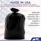 55 Gallon 4mil Trash Can Liners Bags - (35 Count) Capacity & Thick Extra Heavy Duty Strength - Large Garbage, Leak-Proof & Durable, House & Commercial Use Bags - Black