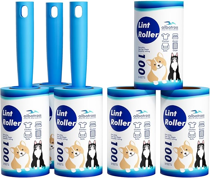 Lint Rollers for Pet Hair Extra Sticky, 600 Sheets Mega Value Set Lint Rollers for Pet Hair Removal, Dog and Cat Lint Remover for Clothes, Furniture, Carpet