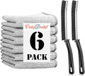 CrafTreat Cleaning Combo – 2 Pack Crevice Cleaning Brushes and 6 Pack Non Scratch Wire Dishcloths for Kitchen, Bathroom, Grout, Sinks, Pots and Pans – Reusable and Durable