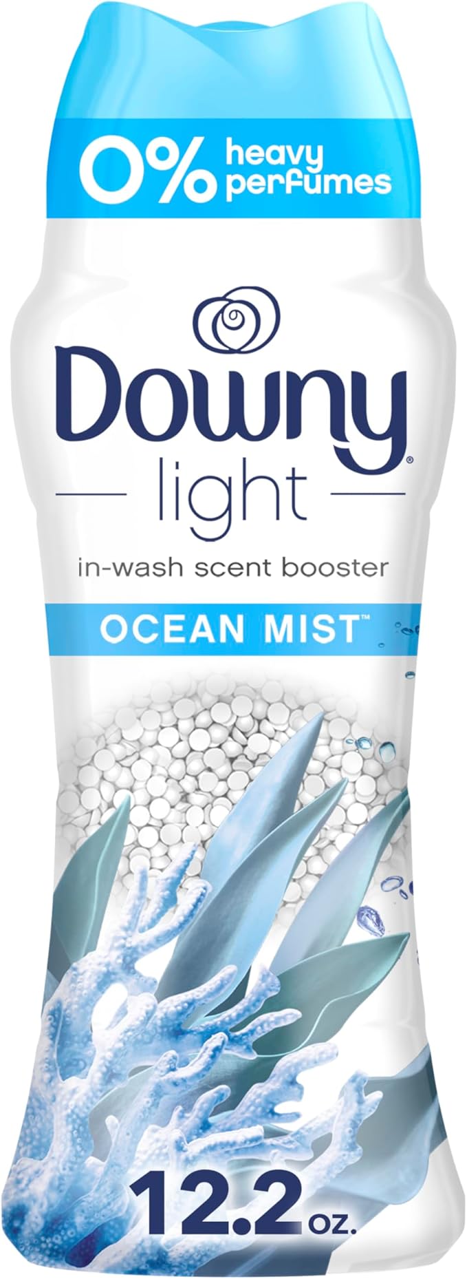 Downy Light Laundry Scent Booster Beads, Ocean Mist Scent, 12.2 OZ, In-wash fabric beads designed to be gentle with a light boost of scent, No Heavy Perfumes