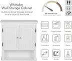 UTEX Bathroom Wall Cabinet, Bathroom Medicine Cabinet with Adjustable Shelves and Doors, Space Saving Wall Storage Cabinet, White