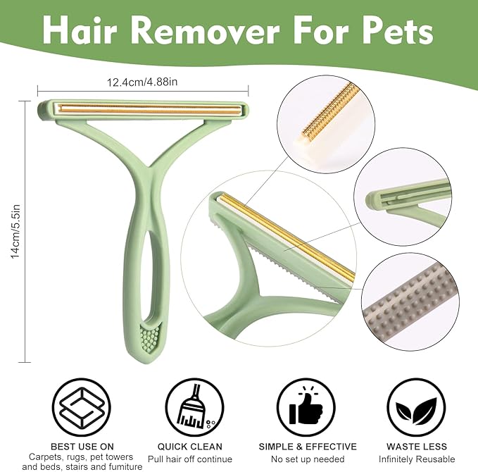 3 in 1 Lint Remover,Pet Hair Remover, Dog Cat Hair Remover,Carpet Rake,Lint Brush,Lint Shaver for Carpets, Multi Fabric Edge and Carpet Rake,Car Mat,Couch,Pet Bed,Furniture & Rug(1 PC)