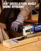 AVID POWER Oscillating Tool, 3.5-Amp Oscillating Multi Tool with 4.5° Oscillation Angle, 6 Variable Speeds and 13pcs Saw Accessories, Auxiliary Handle and Carrying Bag - Blue