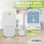 VEYOFLY (Starter Kit) Fly Catcher Indoor, Fly Trap, (2 Device + 6 Refills) Fruit Fly Traps for Indoors, Gnat Traps for House Indoor, Bug Killer, Fly Trap, Plug in Light Flying Insect Trap