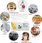 Small Soft Facial Tissues, Toilet Paper, Disposable Facial Napkins, Bag Cover NOT In Box, Material Wood Pulp Fiber NOT COTTON, 4-Ply, 8 Packs, 400 Sheets per Pack