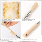 Lambswool Extendable Duster, 32-98 Inch Anti-Static Flexible Head Stainless Steel Pole for High Ceilings, Fans, Interior & Roof Dusting(one Pack)