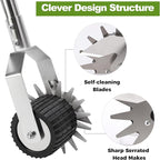 Wheel Rotary Manual Edger Lawn Tool, Grass Edge Trimmer, Sidewalk Lawn Edger Tool, Adjustable 3 Sections Stainless Steel Handle, Ergonomic, 56"