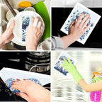 Blue Mushroom Swedish Dishcloths for Kitchen - 6PCS Mushroom Swedish Cloths for Washing Dishes, Reusable Dish Towels Gift for Home Party Cleaning, Funny Washable Cleaning Sponge Quick Drying