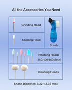 Polishing and Repair Kit for Acrylic Base and Reline Materials, At-Home Care to Adjust Sore Spots, Smooth Rough Edges, Remove Hardened Glue, Clean Stubborn Stains and Restore Shine