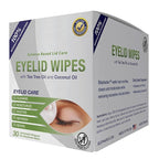 Lunovus Premium Eyelid Wipes With Tea Tree and Coconut Oil - Cleansing Wipes for People Itchy Eyes - Individually Wrapped - Box Of 30 Natural Eye Wipes