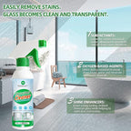 Bathroom Glass Cleaner Spray - Removes Limescale, Soap Scum, and Oil Film, Streak Free Instant Shine for Mirrors, Tiles & Shower Doors | No Residue, Vinegar-Free Formula, 200ml