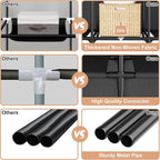 Portable Closet Storage, Portable Wardrobe Closet Organizer Clothes Rack wtih Cover, Hanging Rod, Storage Shelves and Side Pockets, Large Portable Closets for Hanging Clothes, Black