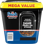 Finish Quantum Dishwasher Pods, No Pre-Rinse Dishwasher Detergent Soap Removes 24HR Dried-On Stain and Grease, Leaving a Virtually Spotless Shine, 84 Count