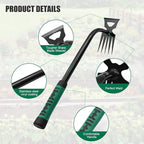 2 Pack Uprooting Weed Pulling Tools,Garden Hand Weeder Tools, Manual Multifunctional Weeders Gardening Tools for Yard and Garden(5Tines+11Tines)