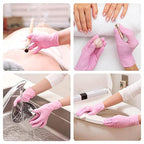 Pink Nitrile Gloves, 3-mil, Industrial Gloves Disposable Latex Free, for Cleaning & Esthetician, Rubber Powder-Free, 100-ct Box (Large)