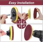 4 pcs 4.76 Inch Bathtub non scratch Scrub Pads, Drill Brush Attachments for Cleaning, Non-Scratch Scouring Pad, Scrub Polishing Scouring Pads for Household Cleaning