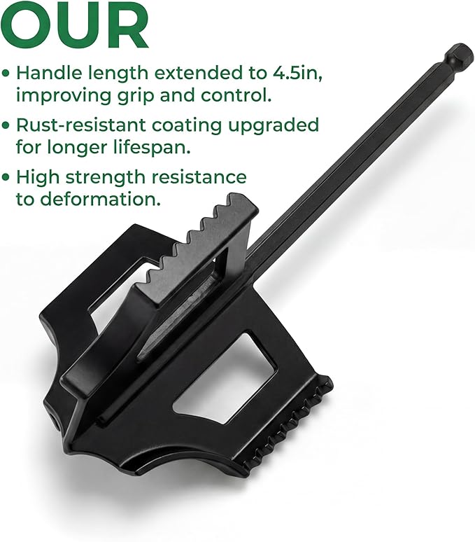 Garden Groomer 4-in-1 Soil Tiller & Auger—Cultivate, Loosen, Weed, and Drill in Garden Beds Or Planter Boxes. 3/8" Hex-Drive Drill Attachment for Effortless Gardening.