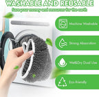 Reusable Wet Pads Refill for Swiffer Sweeper Mop - Dry Sweeping Cloths & Wet Mopping Cloths for Household Cleaning - Washable Microfiber Mop Pads, 6 Pack (Mop is not Included)