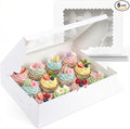 VGOODALL 6PCS White Cupcake Containers, 12 Count with Window Boxes Holding 72 Pastry Box for Birthday Holiday Party Bakery Supplies