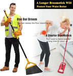 Heavy Duty Broom Outdoor and Indoor, 2 Pack Upgraded Commercial Angle Brooms, Perfect Yellow Broom of House, Kitchen, Garage, Courtyard