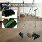 Green Broom with Dustpan Combo Set, 51" Long Handle Household Cleaning Tool, Ideal Broom and Dustpan Set for Pet Hair and Home Use