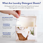 The Clean People Laundry Detergent Sheets - Laundry Soap - Ultra Concentrated, Recyclable Packaging, Stain Fighting - Fresh Scent, 96 Pack