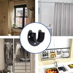 Rise age Stainless Steel Closet Rod Bracket, 1-3/8 Inch Diameter Closet Rod Holder 2 Pcs, Heavy Duty Curtain Rod Holder, Black Closet Rod Support with Screws