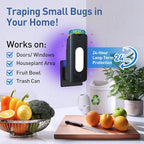Fruit Fly Trap for Indoors-2PCS, 2 in 1 Fly Trap Indoor with Night Light for Home with 20 Refills, Gnat Traps for House Indoor, Plug-in Insect Trap for Gnats, Flies, Moths-Black