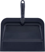 Superio Heavy Duty Plastic Dustpan with Comfort Grip Handle Black, Durable, Lightweight Multi Surface Dust Pan Easy Broom Sweeping, 10 inches Wide, 1-Pack