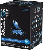 Excelsior Pür 7.5x Concentrated Laundry Detergent, 2.4 L (200 Loads), Fragrance Free/Unscented, Odor Control, Eco-Dispenser + Stain Remover, HE Compatible