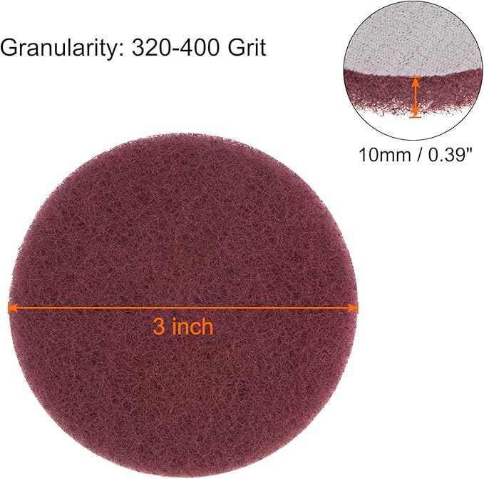 HARFINGTON 8pcs Drill Power Brush 3 inch Tile Scrubber Scouring Pads 320-400 Grit for Bathroom Kitchen Household Cleaning