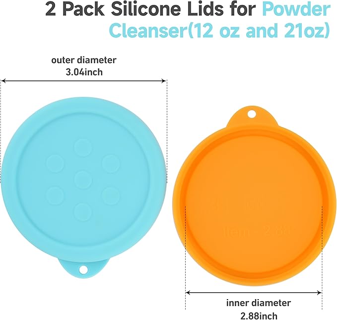 1 Pack Silicone Powder Cleanser Lids Compatible with Bar Keepers Friend, Comet, Ajax Powder Cleanser (12 oz & 21oz), Moisture Resistance, Cleanser Accessory to Keep Powder Dry (Orange)
